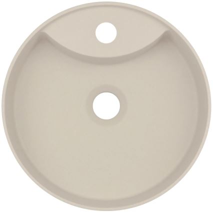 Deante CQS_5U4B - Bordmonteret håndvask med hanehul SILIA diameter 36 cm granit/beige