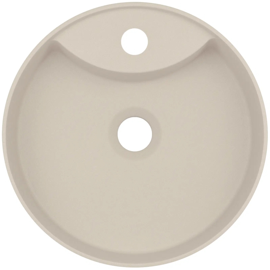 Deante CQS_5U4B - Bordmonteret håndvask med hanehul SILIA diameter 36 cm granit/beige