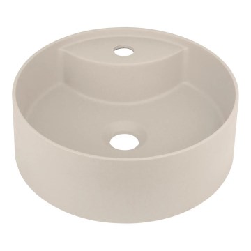 Deante CQS_5U4B - Bordmonteret vask med hul til armatur SILIA Ø 36 cm granit/beige