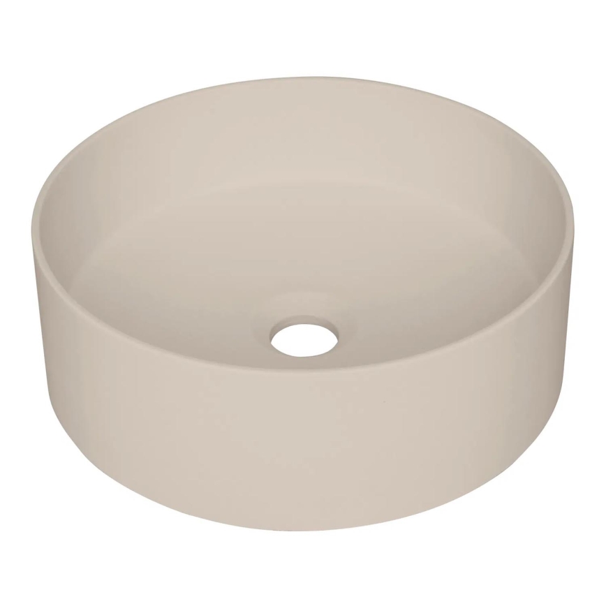Deante CQS_5U4S - Bordmonteret håndvask SILIA diameter 36 cm granit/beige