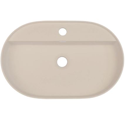 Deante CQS_5U6B - Bordmonteret håndvask med hanehul SILIA 35x55 cm granit/beige