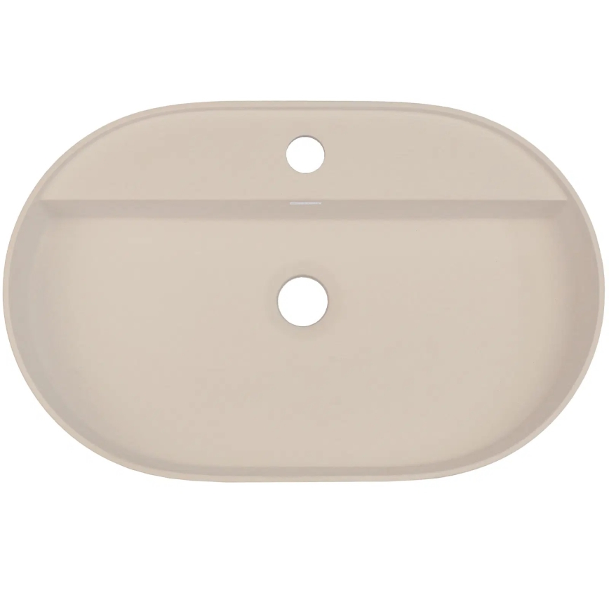 Deante CQS_5U6B - Bordmonteret håndvask med hanehul SILIA 35x55 cm granit/beige
