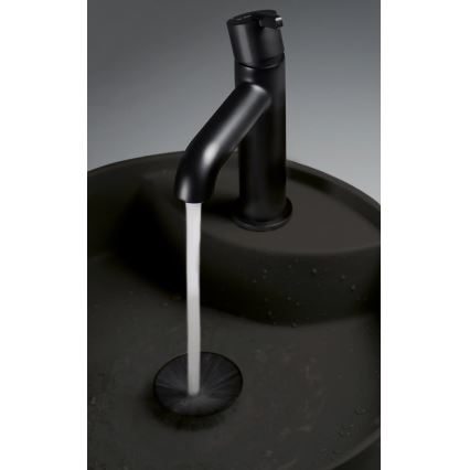 Deante CQS_NU4B - Håndvask til bordplade med hul til SILIA-armatur Ø 36 cm granit/sort