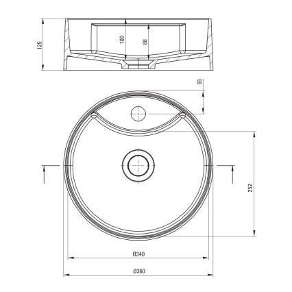 Deante CQS_NU4B - Håndvask til bordplade med hul til SILIA-armatur Ø 36 cm granit/sort