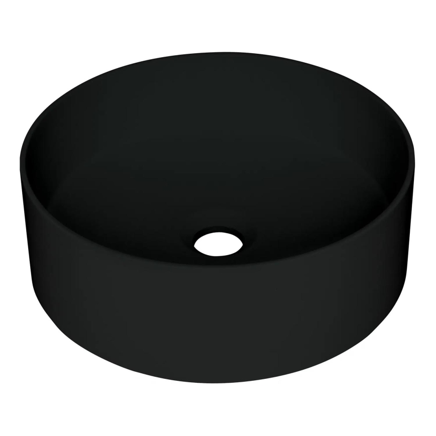 Deante CQS_NU4S - Håndvask til bordplade SILIA Ø 36 cm granit/sort