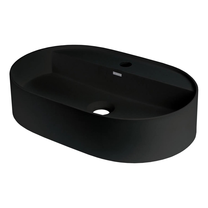 Deante CQS_NU6B - Håndvask til bordplade SILIA med hul til armatur 35x55 cm granit/sort