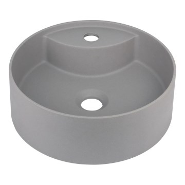 Deante CQS_SU4B - SILIA bordvask til montering på bordplade med hul til armatur, Ø 36 cm, granit/metallisk grå