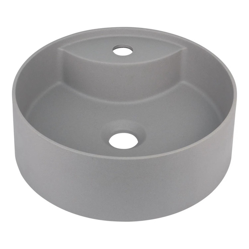 Deante CQS_SU4B - SILIA bordvask til montering på bordplade med hul til armatur, Ø 36 cm, granit/metallisk grå