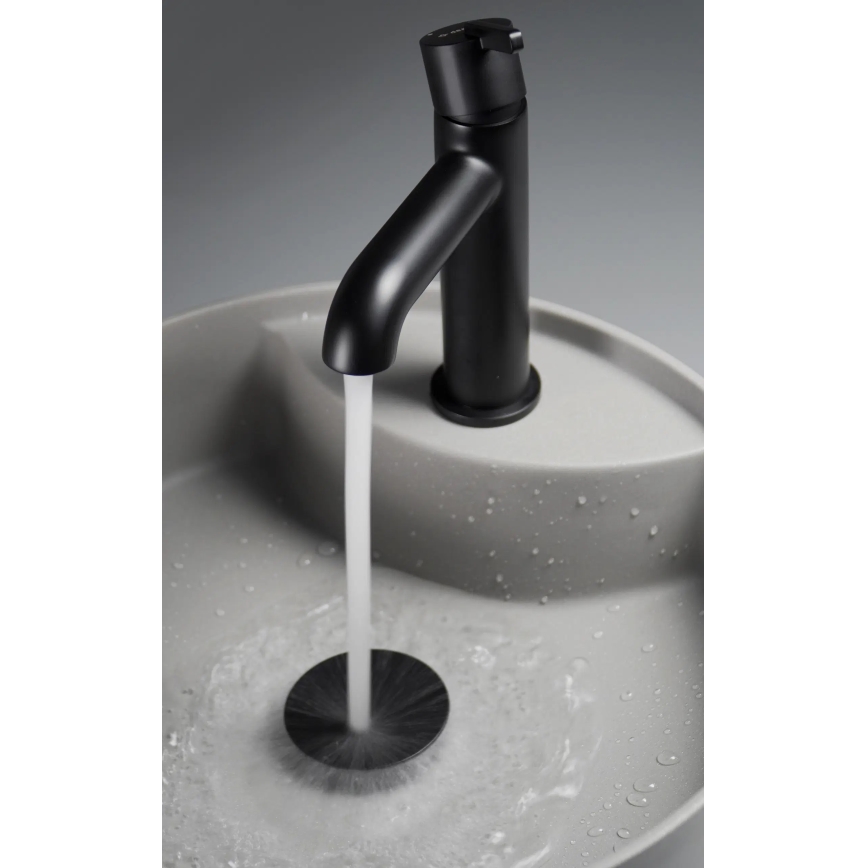 Deante CQS_SU4B - SILIA bordvask til montering på bordplade med hul til armatur, Ø 36 cm, granit/metallisk grå
