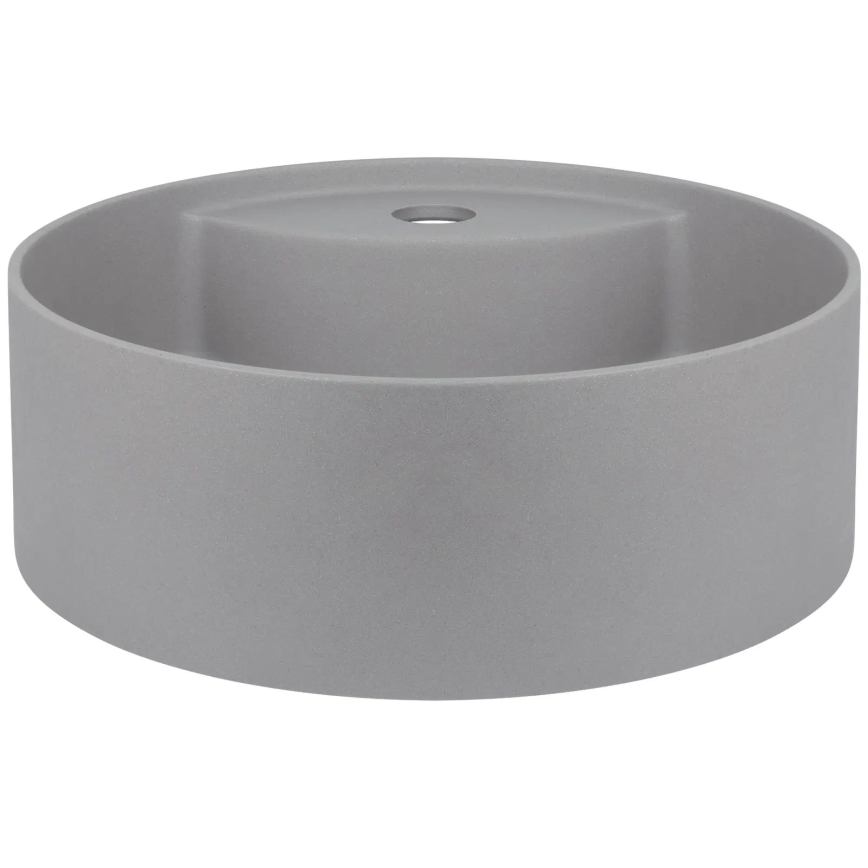 Deante CQS_SU4B - SILIA bordvask til montering på bordplade med hul til armatur, Ø 36 cm, granit/metallisk grå