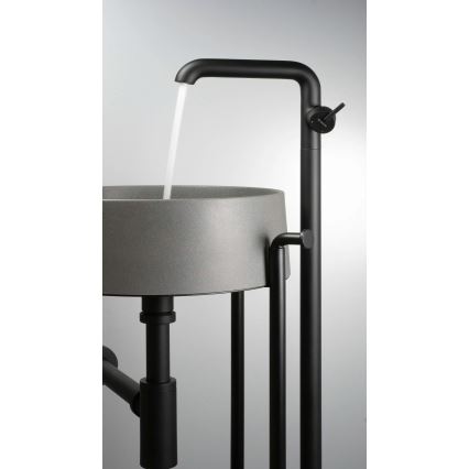Deante CQS_SU4S - Vask til bordplade SILIA Ø 36 cm, granit/metallicgrå