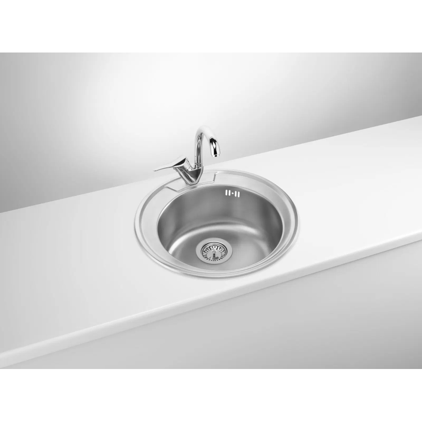 Deante ZHC_0813 - Køkkenvask TWIST diameter 49 cm satin