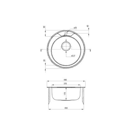 Deante ZHC_0813 - Køkkenvask TWIST diameter 49 cm satin