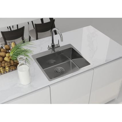 Deante ZPO_010B - Køkkenvask OLFATO 50,5x55 cm børstet stål
