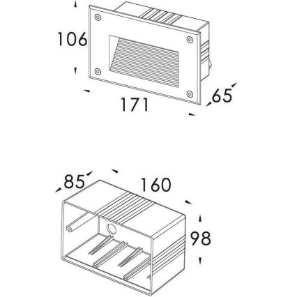 Deko-Light 100028 - Indbygningslampe SIDE 1xG9/40W/230V IP65