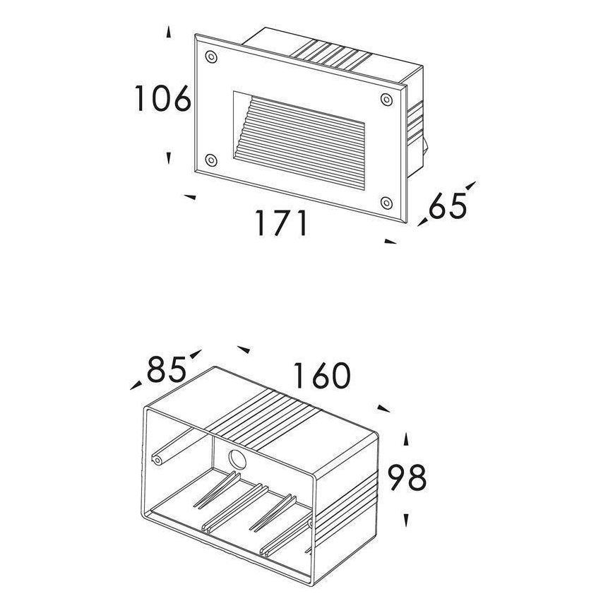Deko-Light 100028 - Indbygningslampe SIDE 1xG9/40W/230V IP65