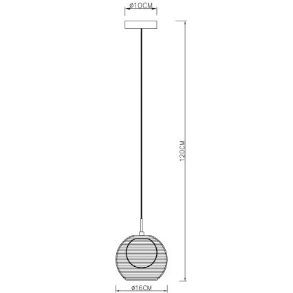 Deko-Light 342029 - Pendel FILO 1xG9/40W/230V diameter 16 cm sølvfarvet