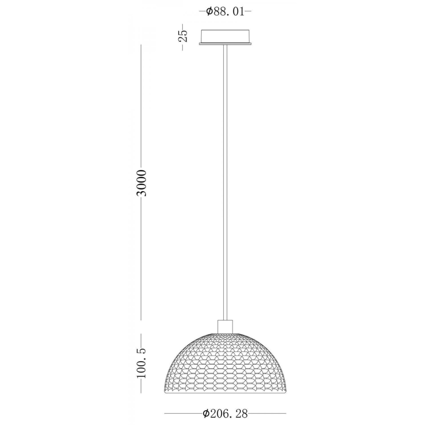 Deko-Light 342142 - Pendel BASKET 1xE27/40W/230V diameter 20 cm