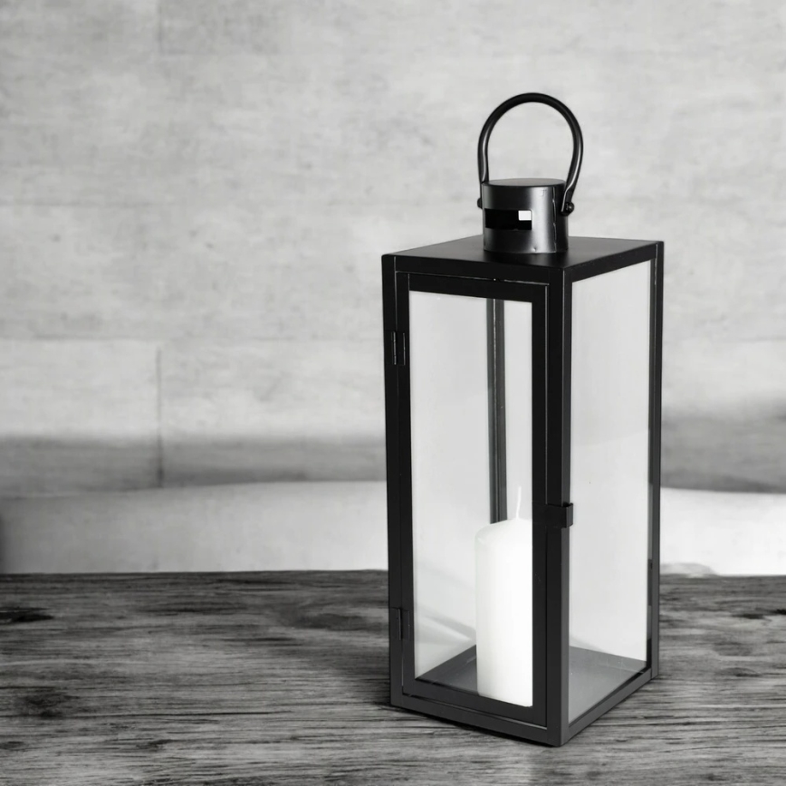 Dekorationslanterne 49 cm sort