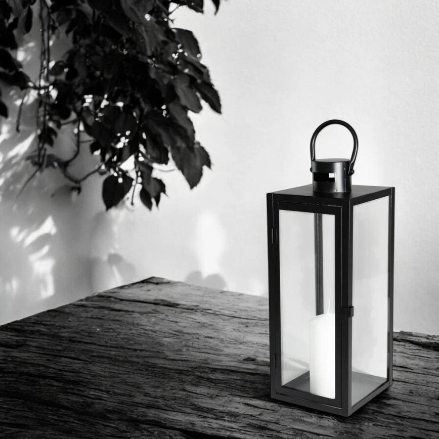 Dekorationslanterne 49 cm sort