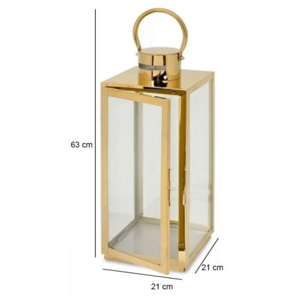 Dekorationslanterne 63 cm, guldfarvet