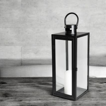 Dekorationslanterne 63 cm sort