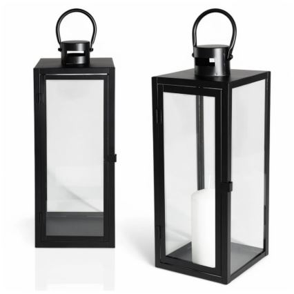 Dekorationslanterne 63 cm sort