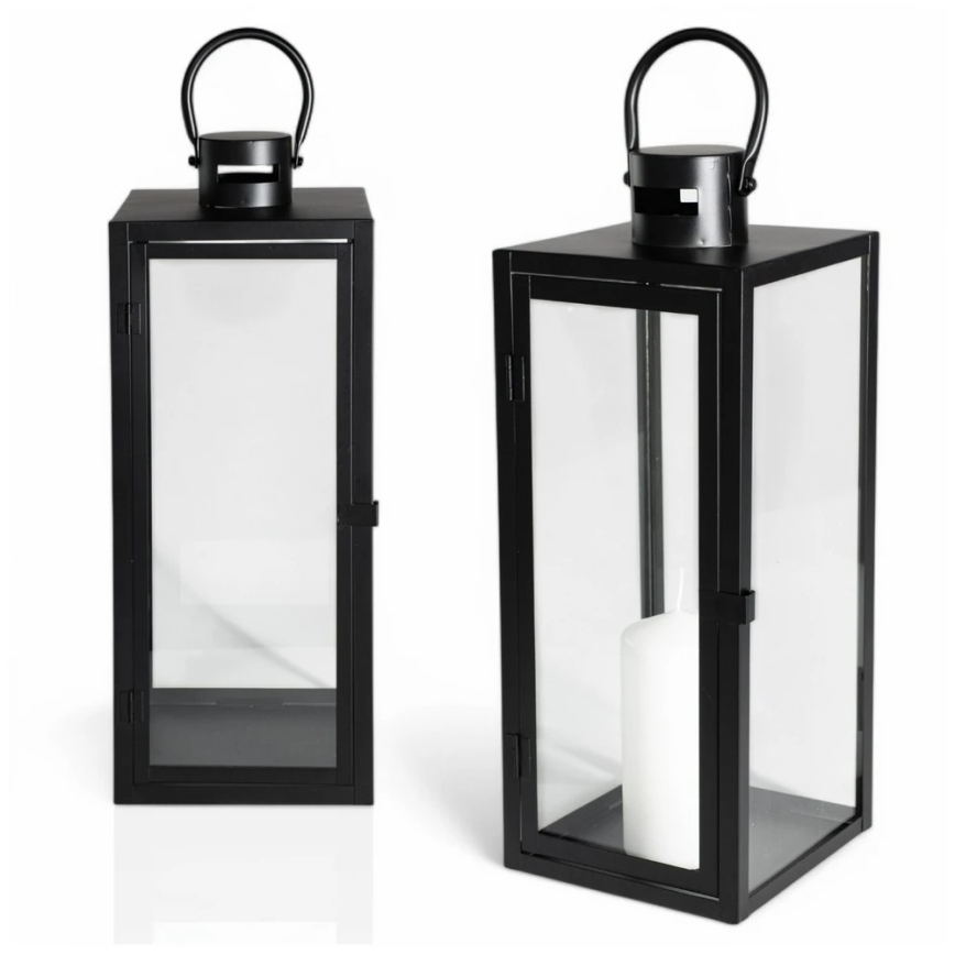Dekorationslanterne 63 cm sort