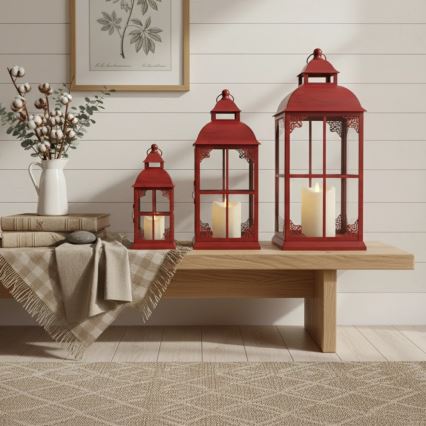 Dekorationslanterne REDY 56 cm rød