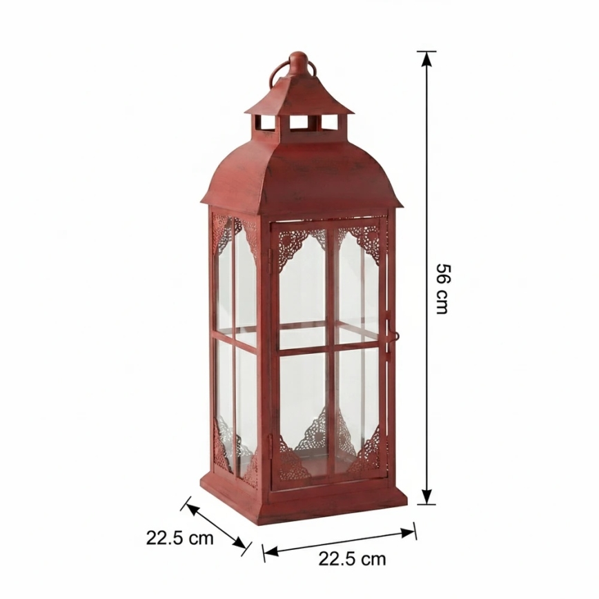 Dekorationslanterne REDY 56 cm rød