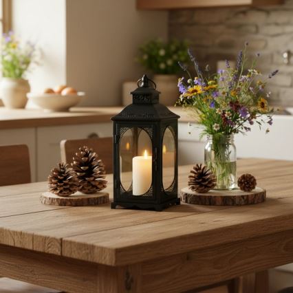 Dekorationslanterne ROSEHILL, 27,5 cm, sort