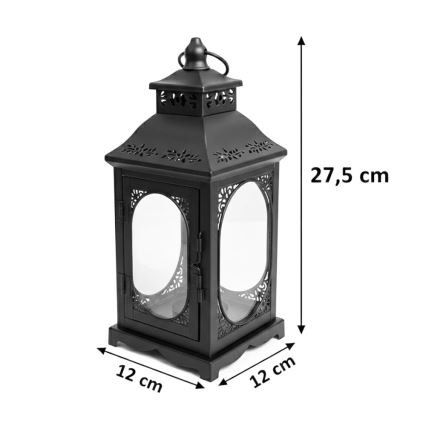 Dekorationslanterne ROSEHILL, 27,5 cm, sort