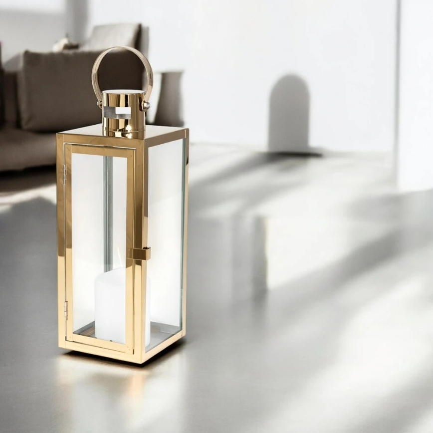 Dekorationslanterne TOWER 63 cm, guldfarvet