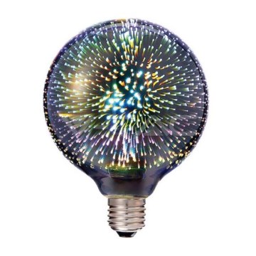 Dekorativ 3D LED-pære FILAMENT G125 E27/3W/230V 3000K