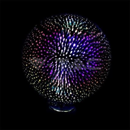 Dekorativ 3D LED-pære FILAMENT G125 E27/3W/230V 3000K