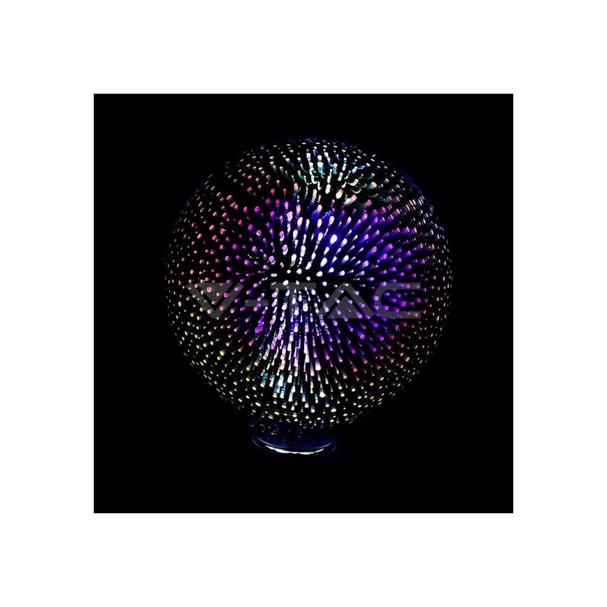 Dekorativ 3D LED-pære FILAMENT G125 E27/3W/230V 3000K