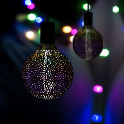 Dekorativ 3D LED-pære FILAMENT G125 E27/4W/230V 3000K
