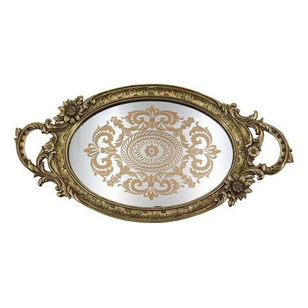 Dekorativ bakke 46,5x24,4 cm guldfarvet