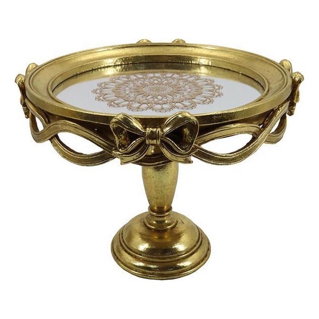 Dekorativ bakke diameter 25,5 cm guldfarvet