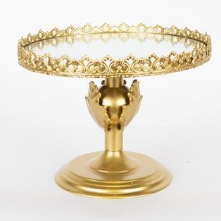 Dekorativ bakke diameter 25,5 cm guldfarvet