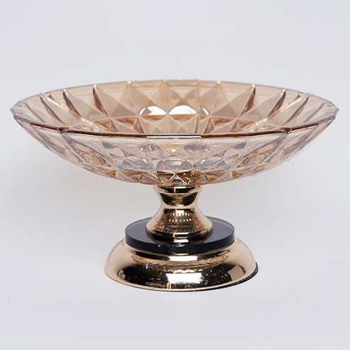 Dekorativ bakke diameter 29,5 cm brun/røget