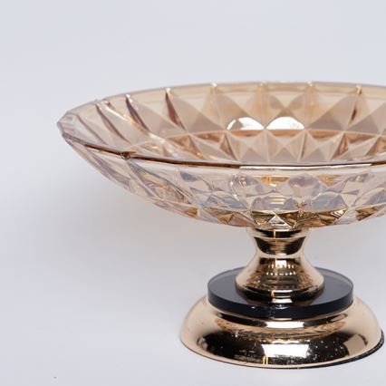 Dekorativ bakke diameter 29,5 cm brun/røget