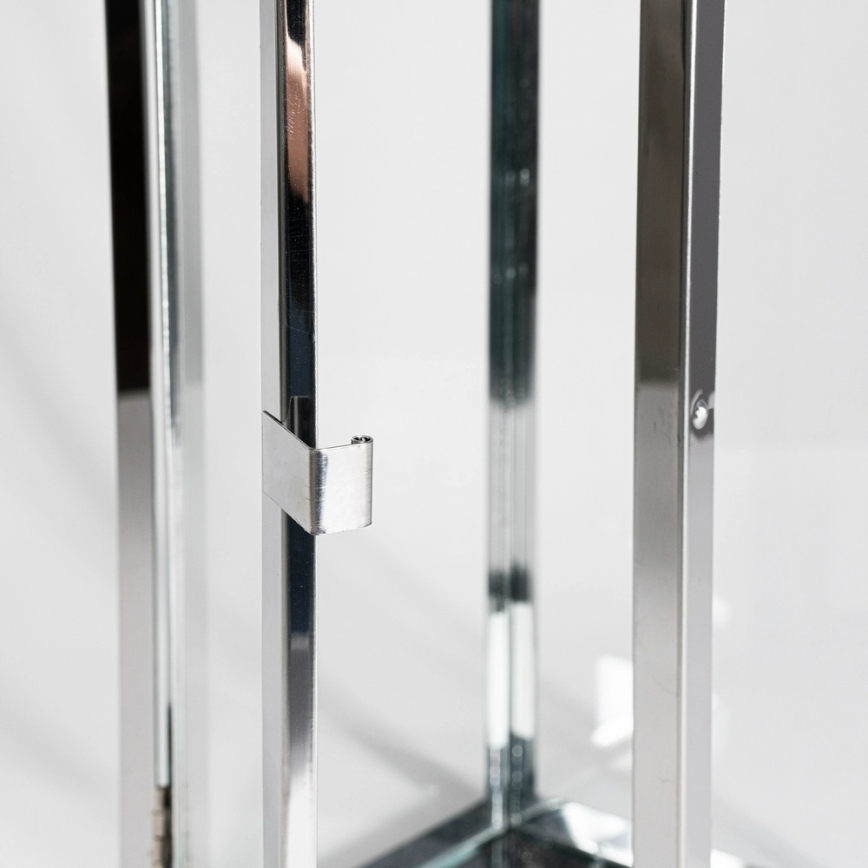 Dekorativ lanterne 38 cm i blank krom