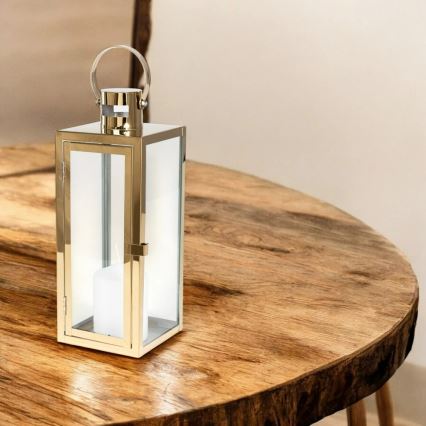 Dekorativ lanterne 49 cm, guld