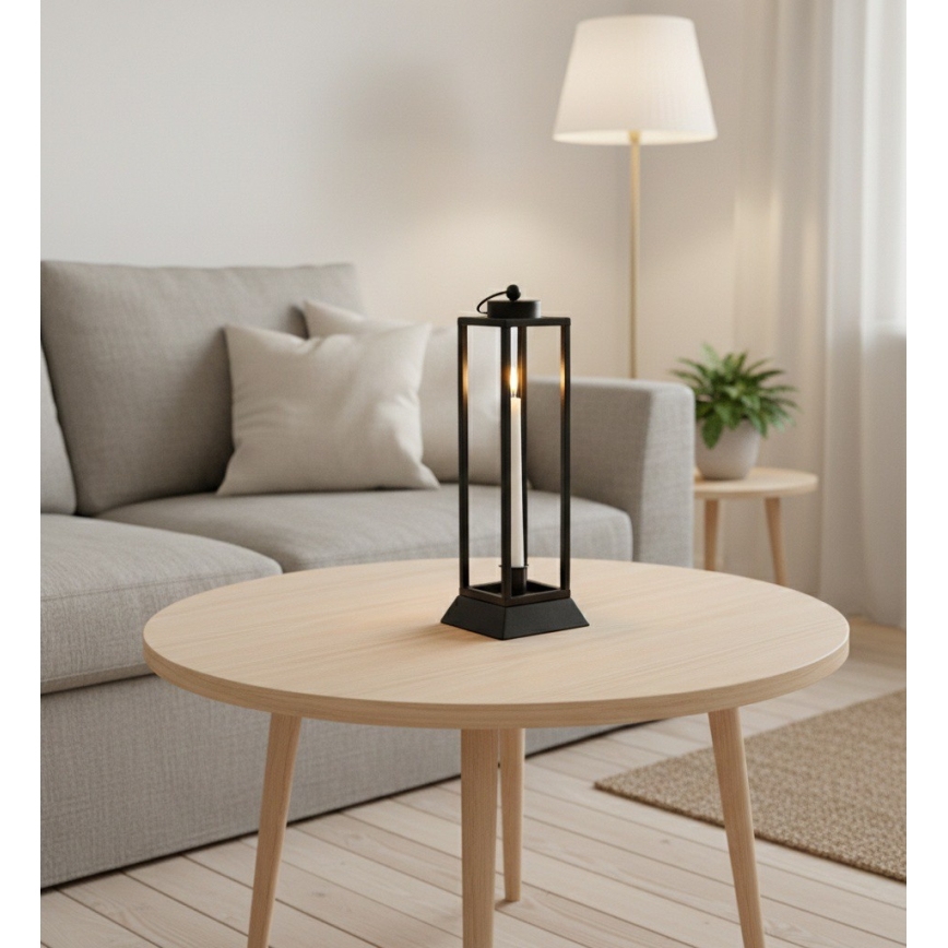 Dekorativ lanterne HALL, 34 cm, sort