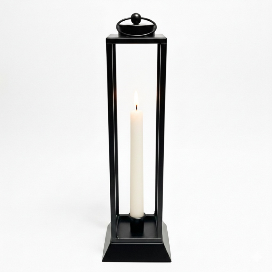 Dekorativ lanterne HALL, 34 cm, sort