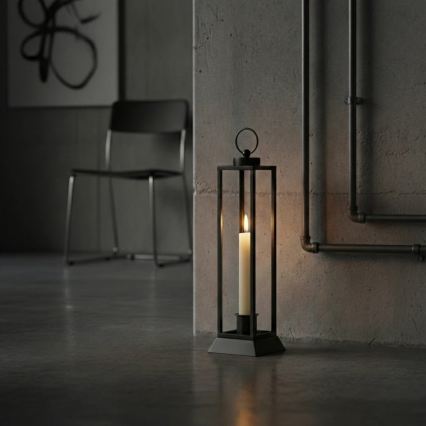 Dekorativ lanterne HALL, 39,5 cm, sort
