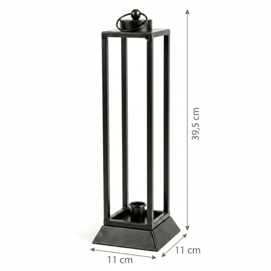 Dekorativ lanterne HALL, 39,5 cm, sort