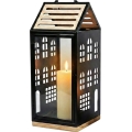 Dekorativ lanterne HOME 34,5 cm sort/beige