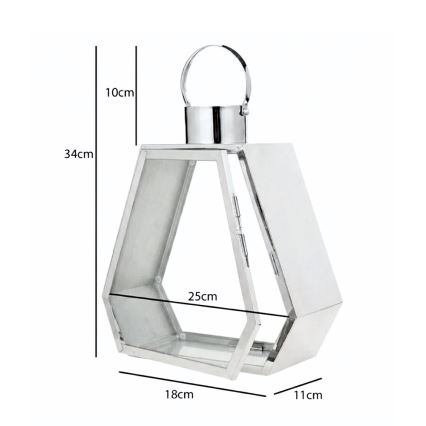 Dekorativ lanterne PALACE 34 cm i blank krom